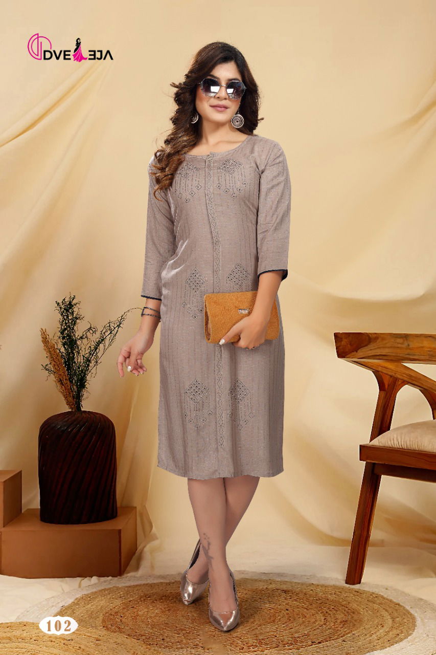 Dveeja Cherry Latest Ethnic Wear Rayon Straight Kurti Collection